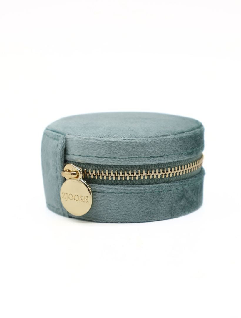 Round Jewellery Case Sage - Zjoosh