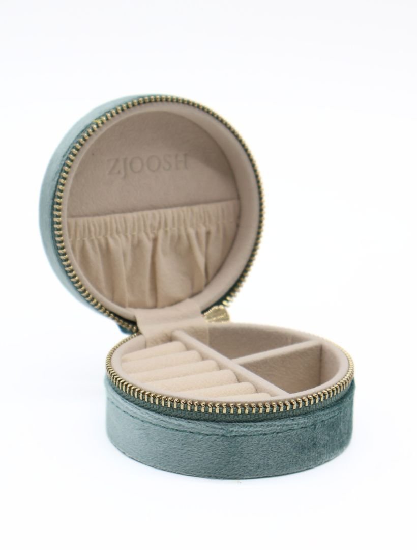 Round Jewellery Case Sage - Zjoosh