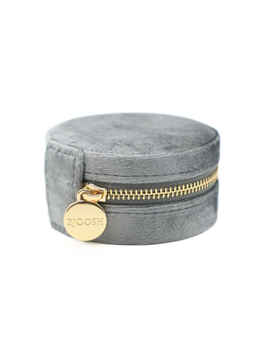 Round Jewellery Case Silver - Zjoosh