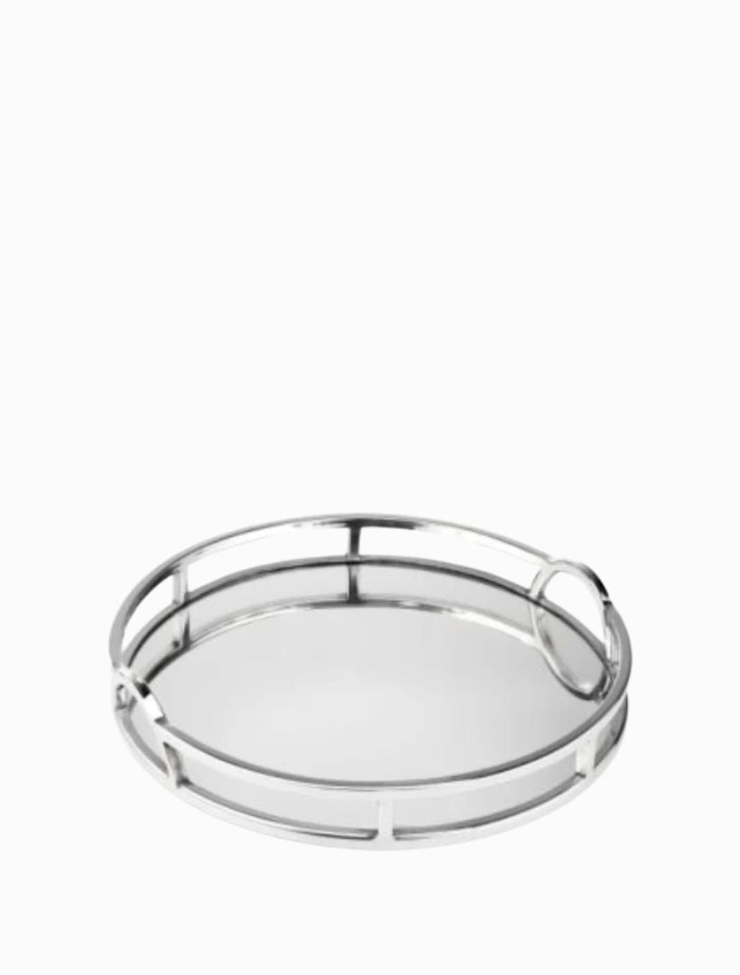 Round Mirror Tray Arch Handles Small (38cm) - Zjoosh