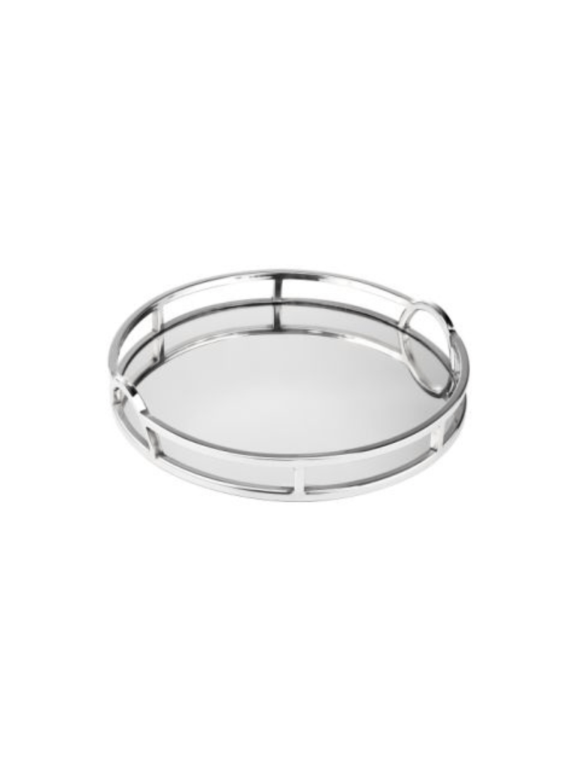 Round Mirror Tray Arch Handles Small (38cm) - Zjoosh