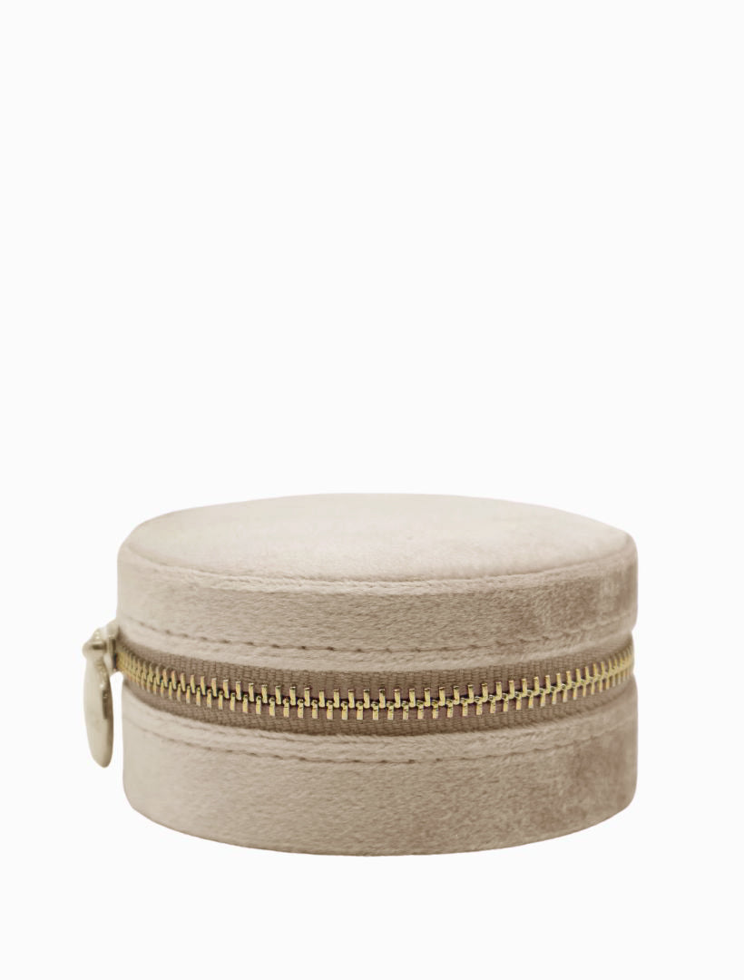 Round Jewellery Case Champagne