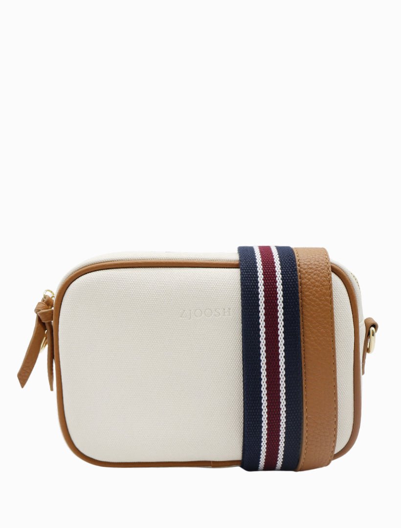 Ruby Canvas Cross Body Bag White - Zjoosh