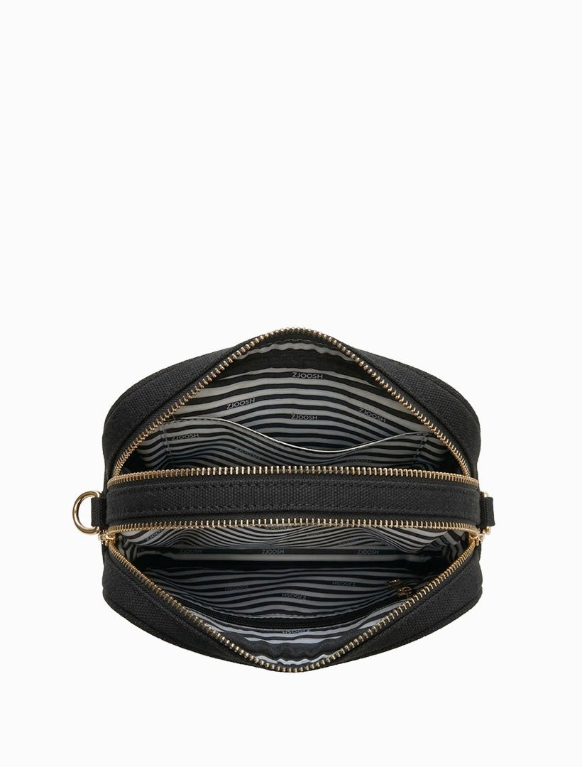 Ruby London Canvas Cross Body Bag Black - Zjoosh