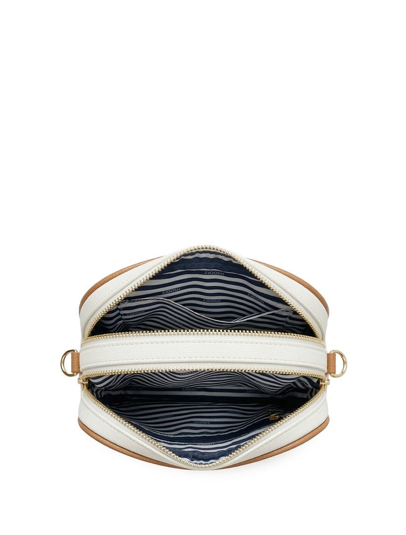 Ruby London Canvas Cross Body Bag Ecru - Zjoosh