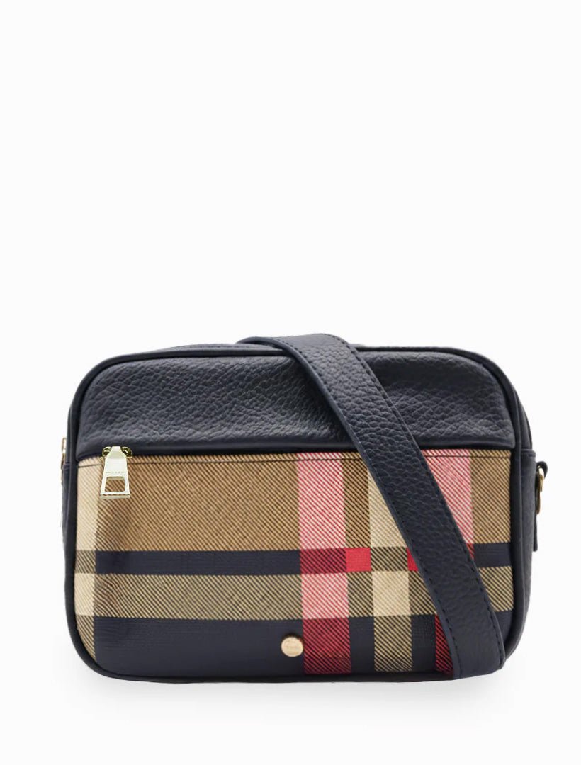 Ruby London Check Cross Body Bag Navy - Zjoosh