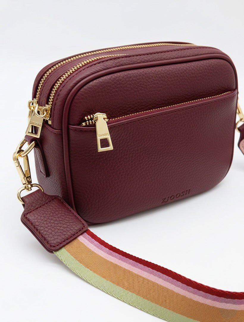 Ruby London Cross Body Bag Burgundy - Zjoosh