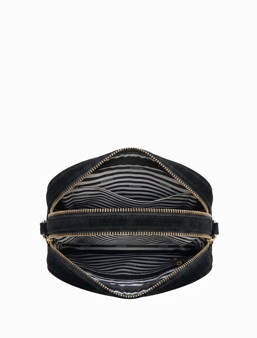 Ruby London Eco Suede Cross Body Bag Black - Zjoosh