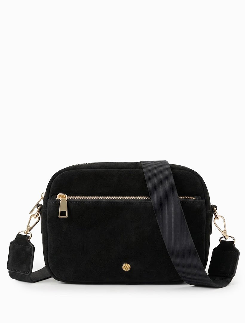 Ruby London Eco Suede Cross Body Bag Black - Zjoosh