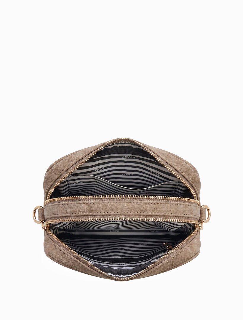 Ruby London Eco Suede Cross Body Bag Tan - Zjoosh