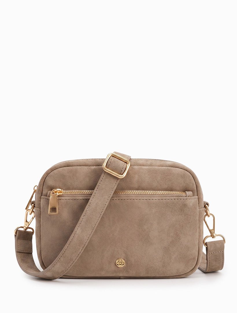 Ruby London Eco Suede Cross Body Bag Tan - Zjoosh