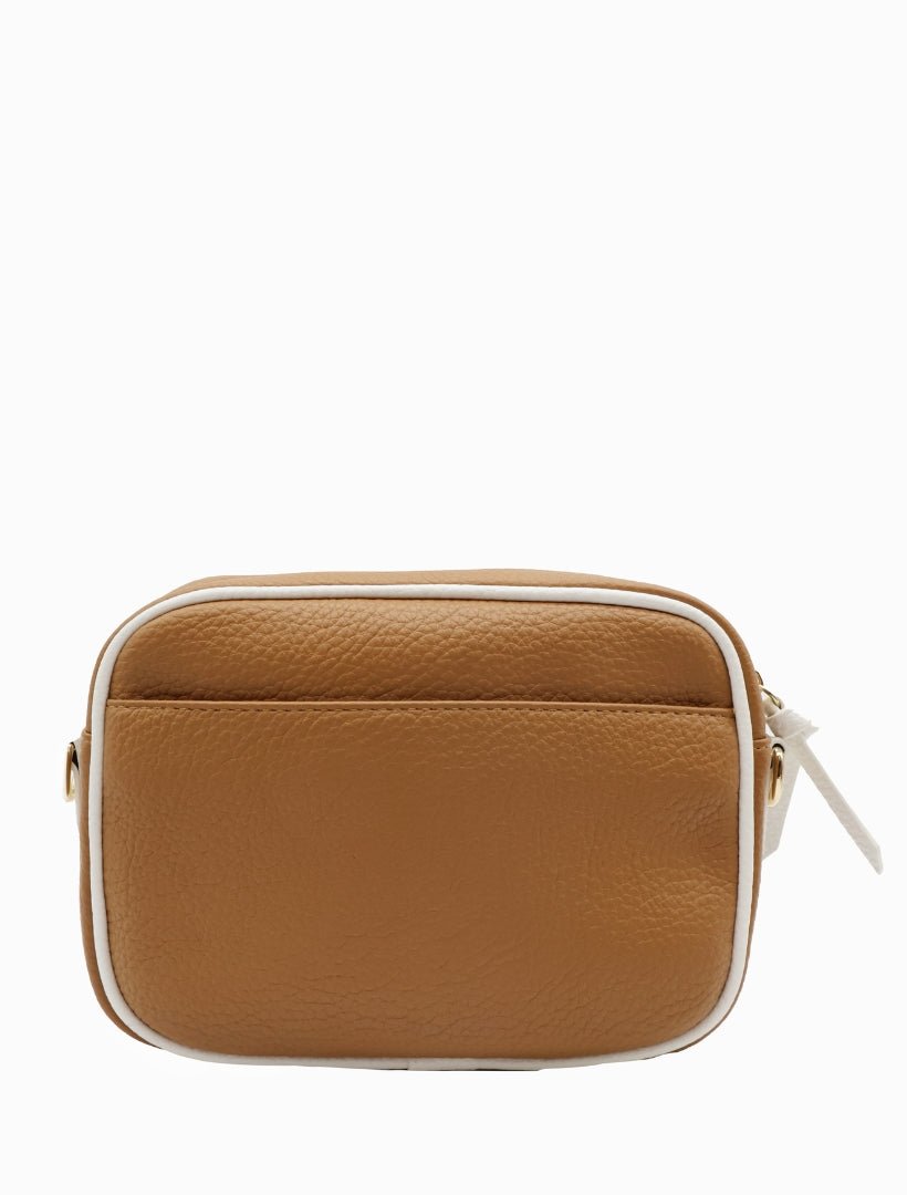 Ruby Sports Cross Body Bag Dual Tone Tan White - Zjoosh