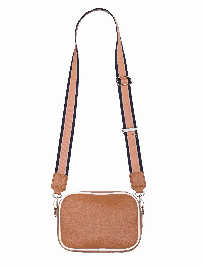 Ruby Sports Cross Body Bag Dual Tone Tan White - Zjoosh