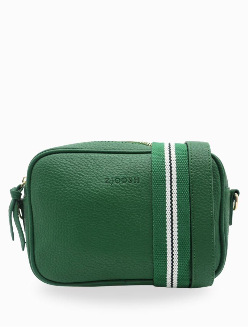 front view of meadow green cross body bag from zjoosh