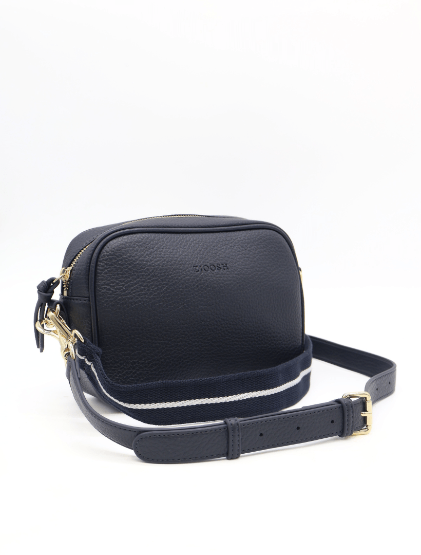 front view two straps navy cross body bag from zjoosh
