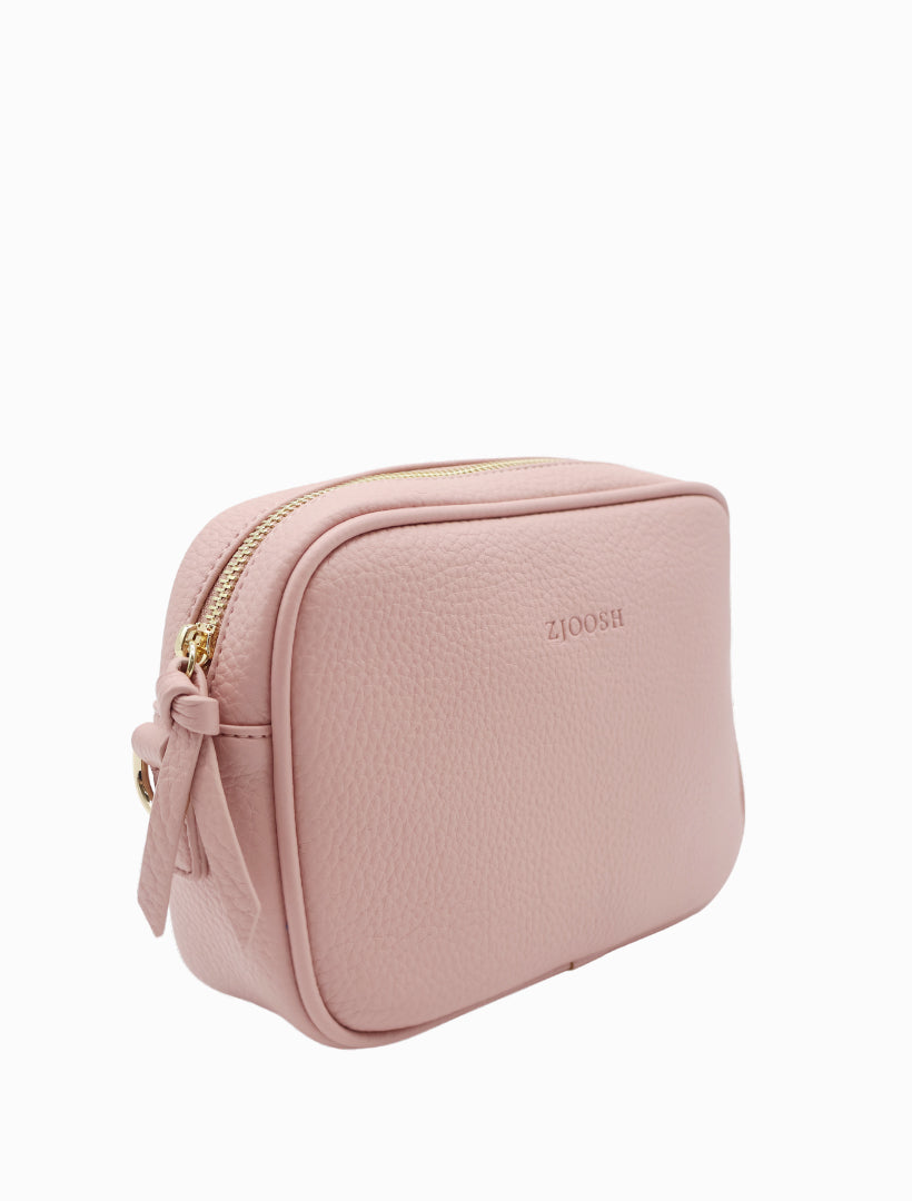 Side view of pink cross body bag from zjoosh