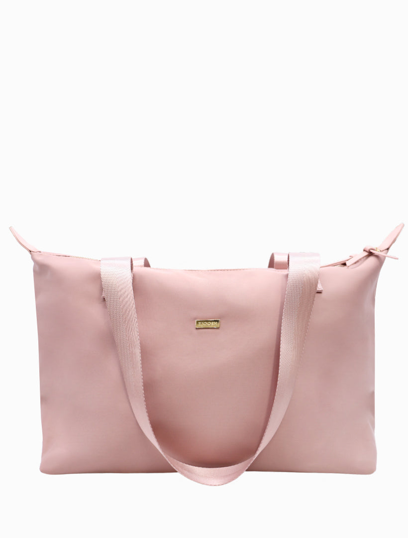 Front view - Nylon travel bag pink