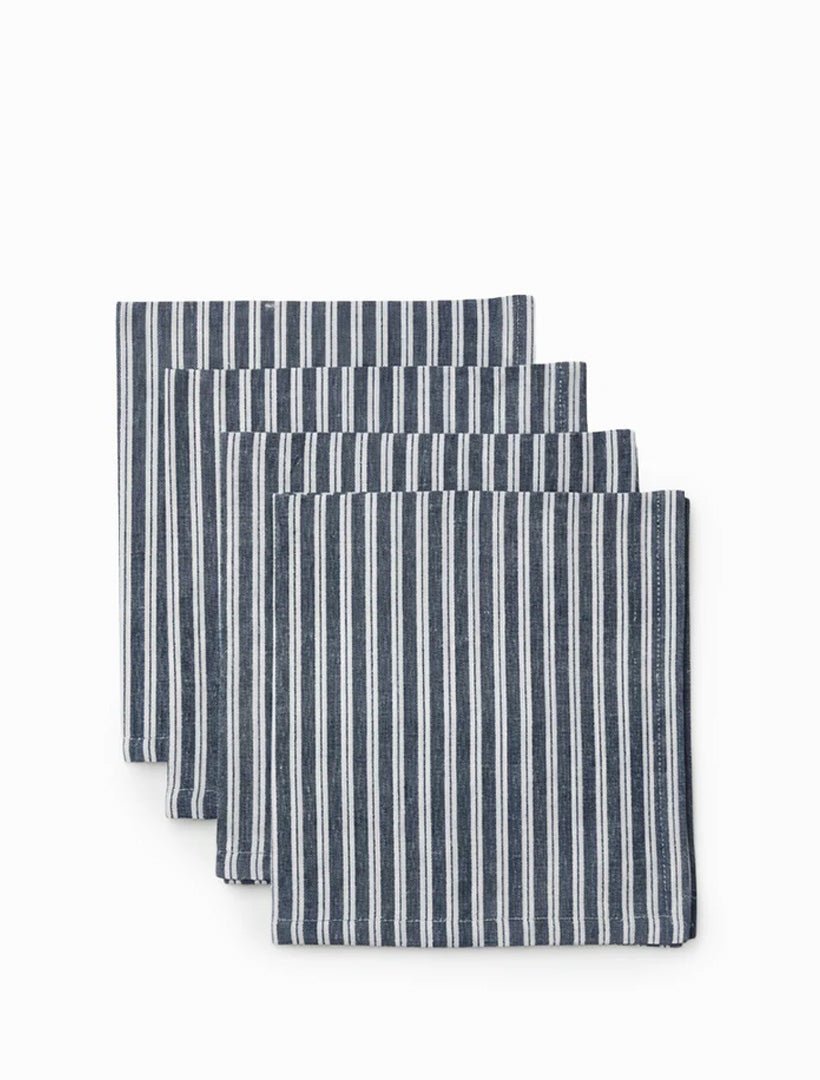 Samara Stripe Napkin Set of 4 Dark Blue - Zjoosh