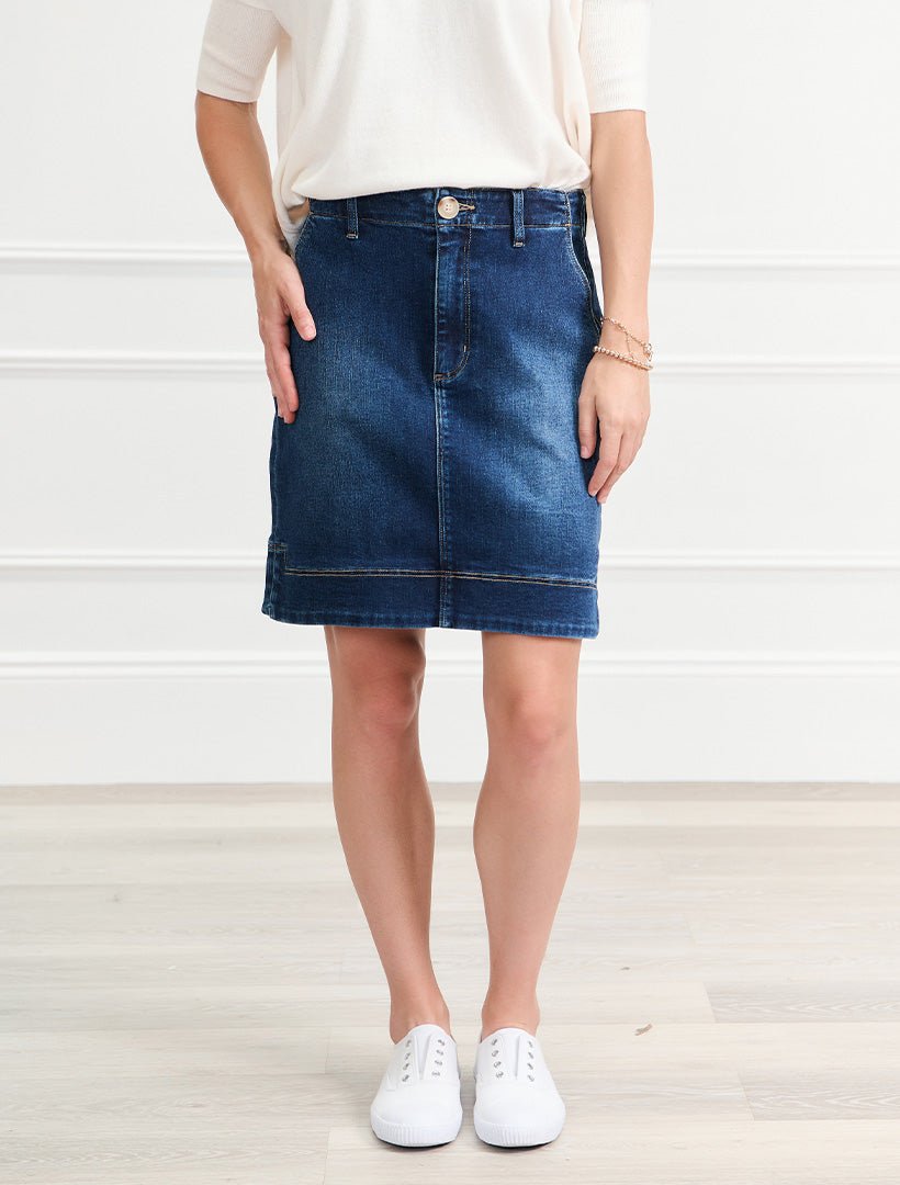 Sapphire Cargo Denim Skirt Indigo - Zjoosh