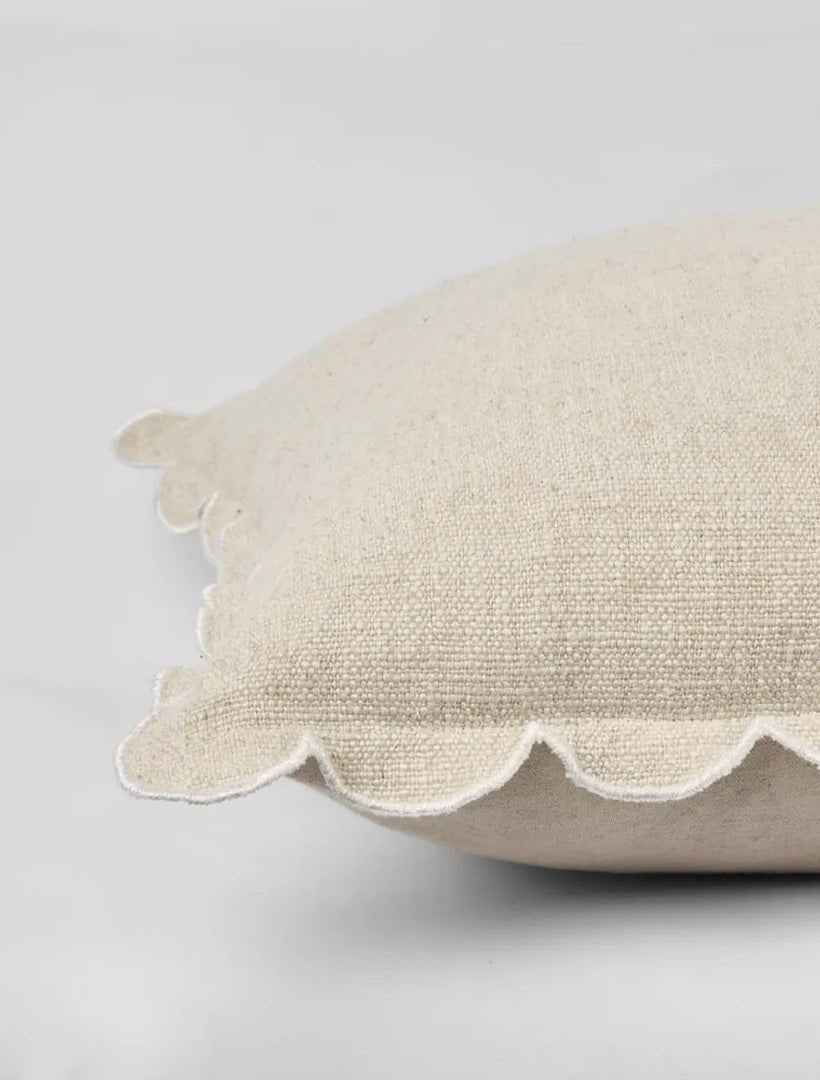 Scallop Cushion White 50cm x 50cm - Zjoosh