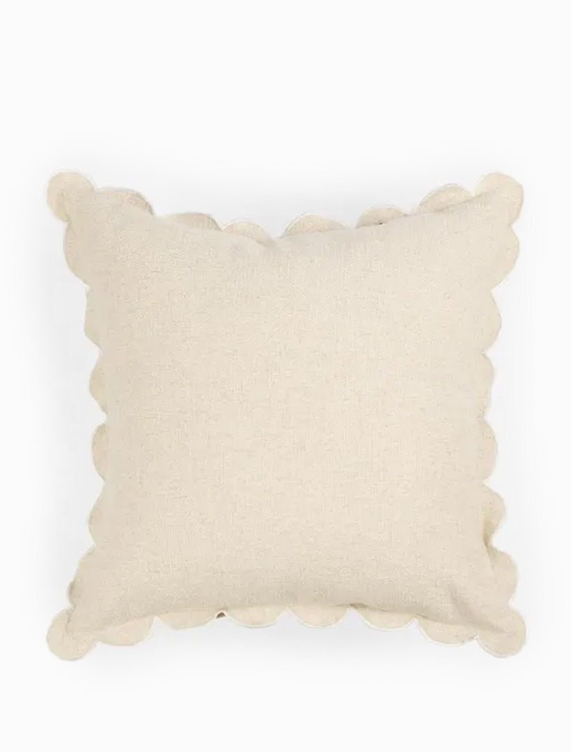 Scallop Cushion White 50cm x 50cm - Zjoosh