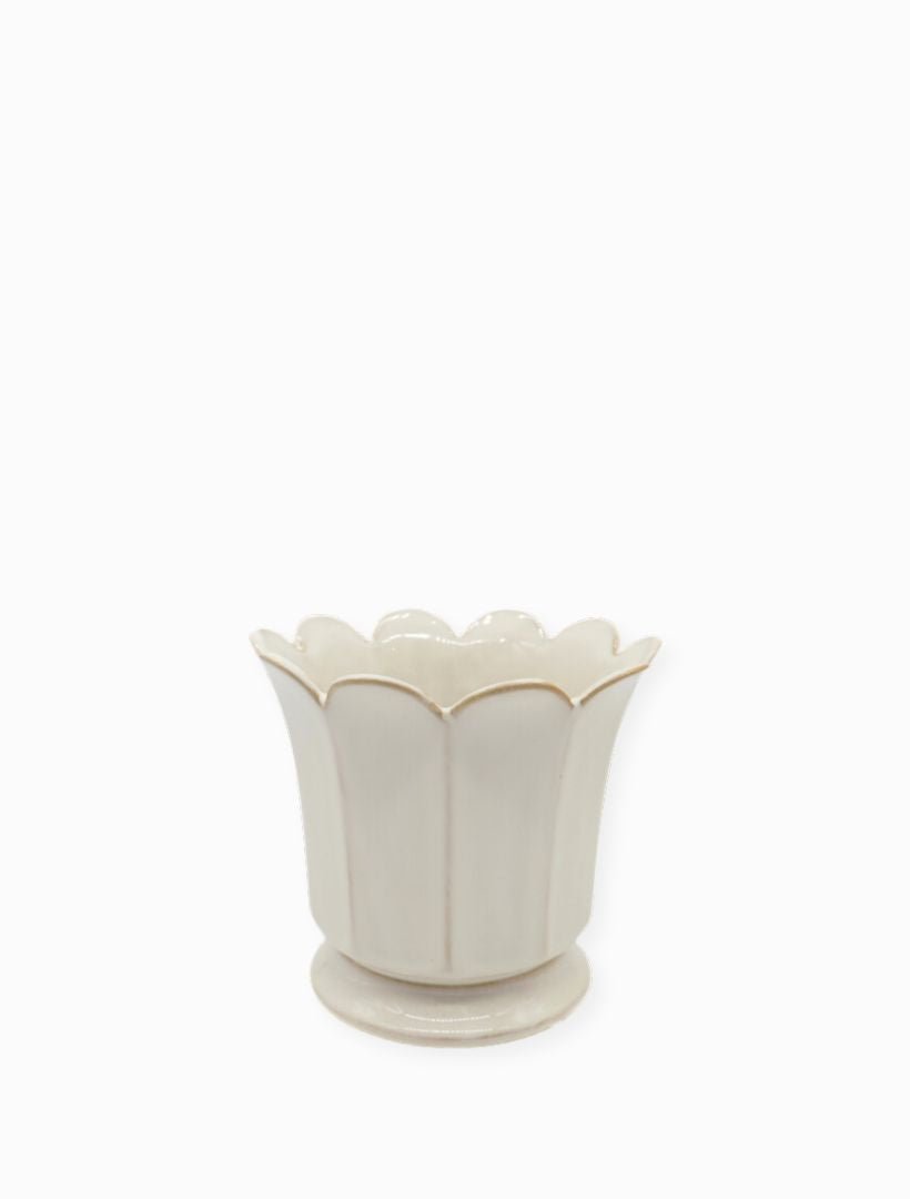 Scalloped Pot White Small - Zjoosh