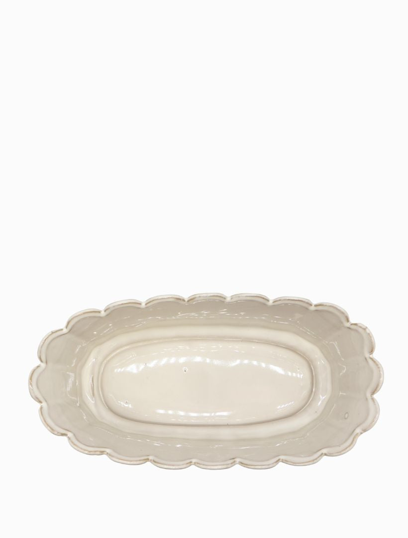 Top[ view - white scallop large planter