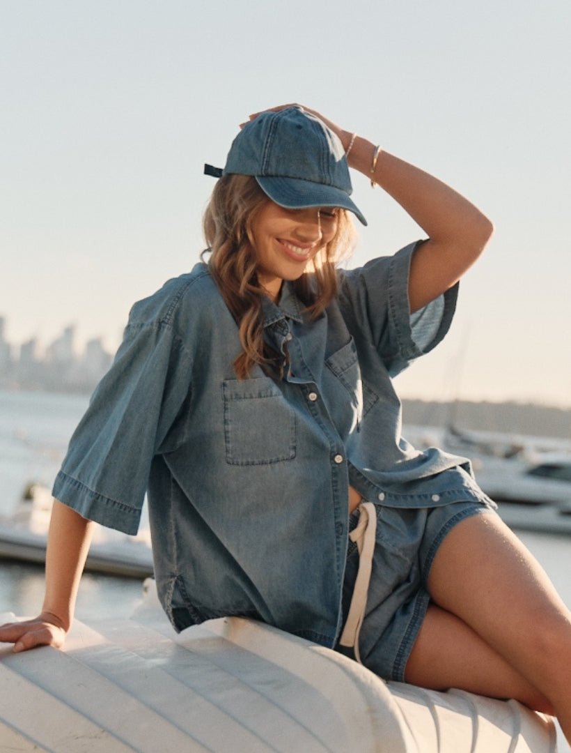 Serena Denim Cap - Zjoosh