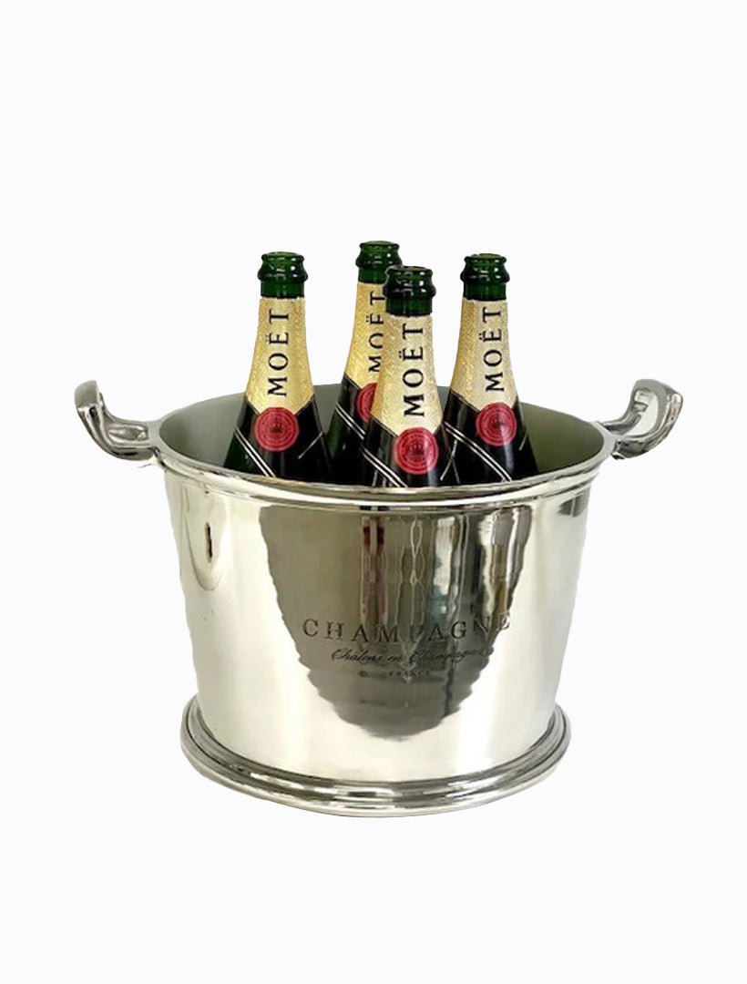 Shiny Nickle Champagne Bucket With Logo - Zjoosh