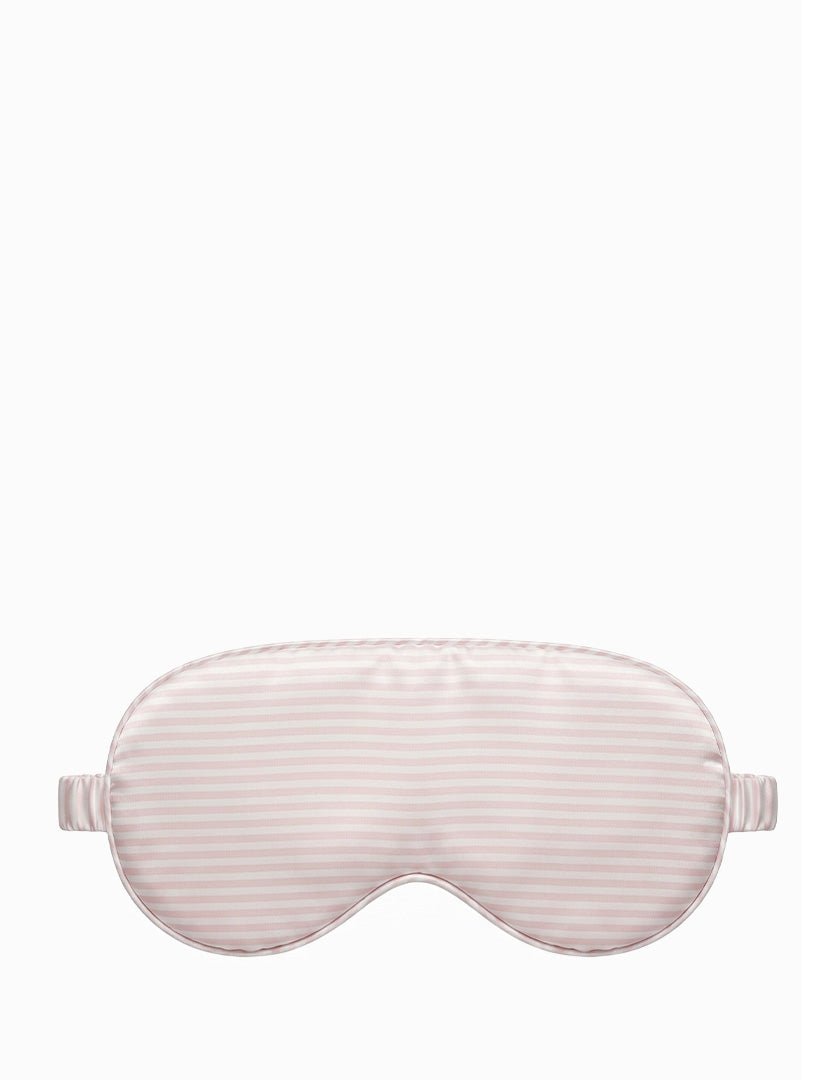 Silk Sleep Mask Fine Stripes Pink White - Zjoosh