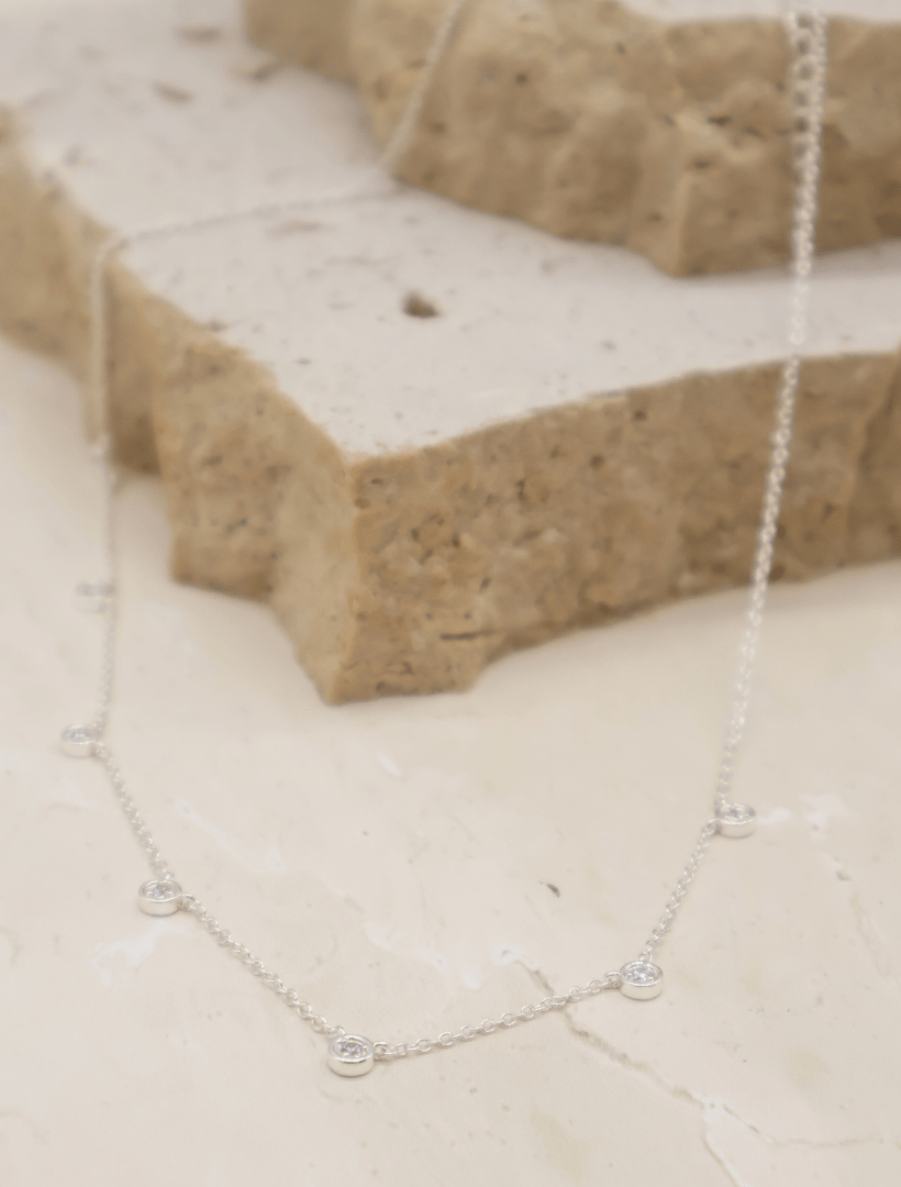 Silver and Cubic Zirconia Necklace - Zjoosh