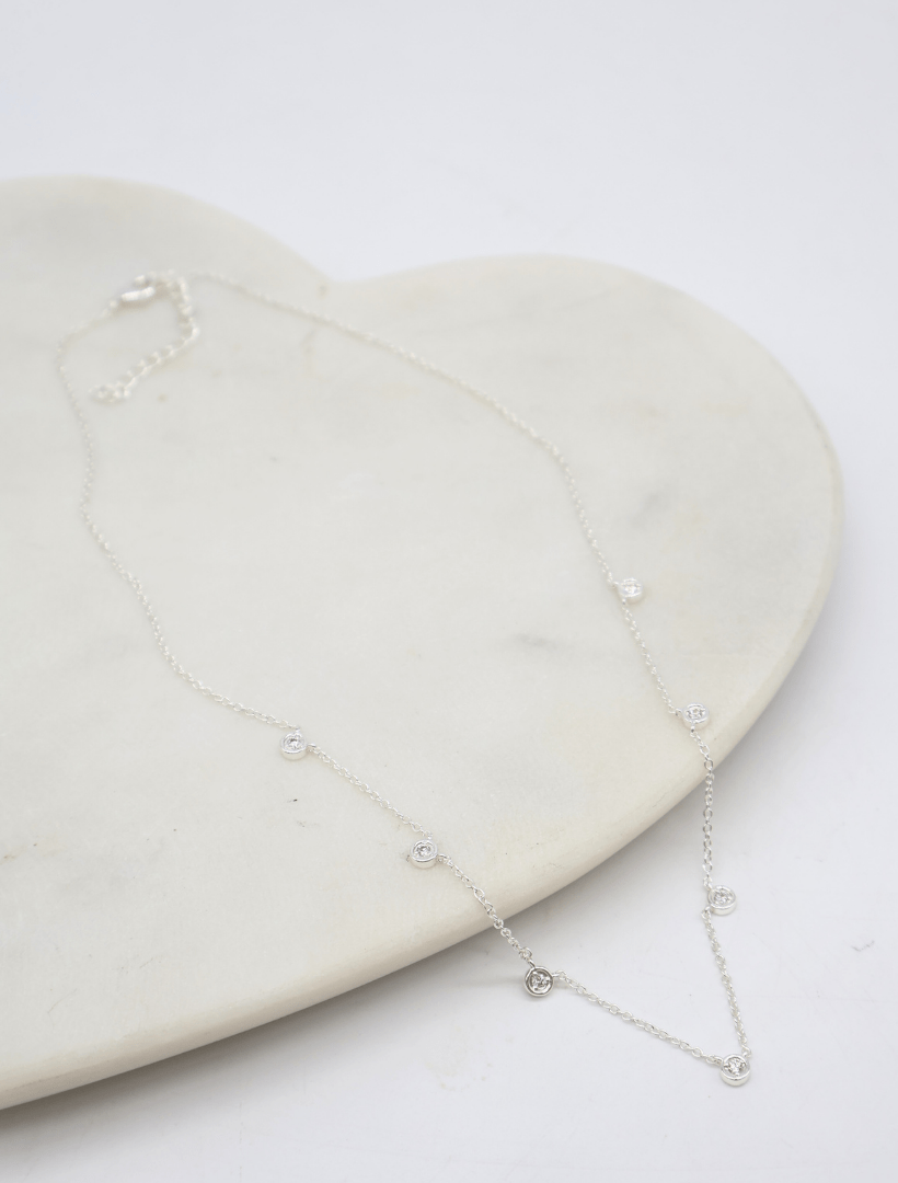 Silver and Cubic Zirconia Necklace - Zjoosh