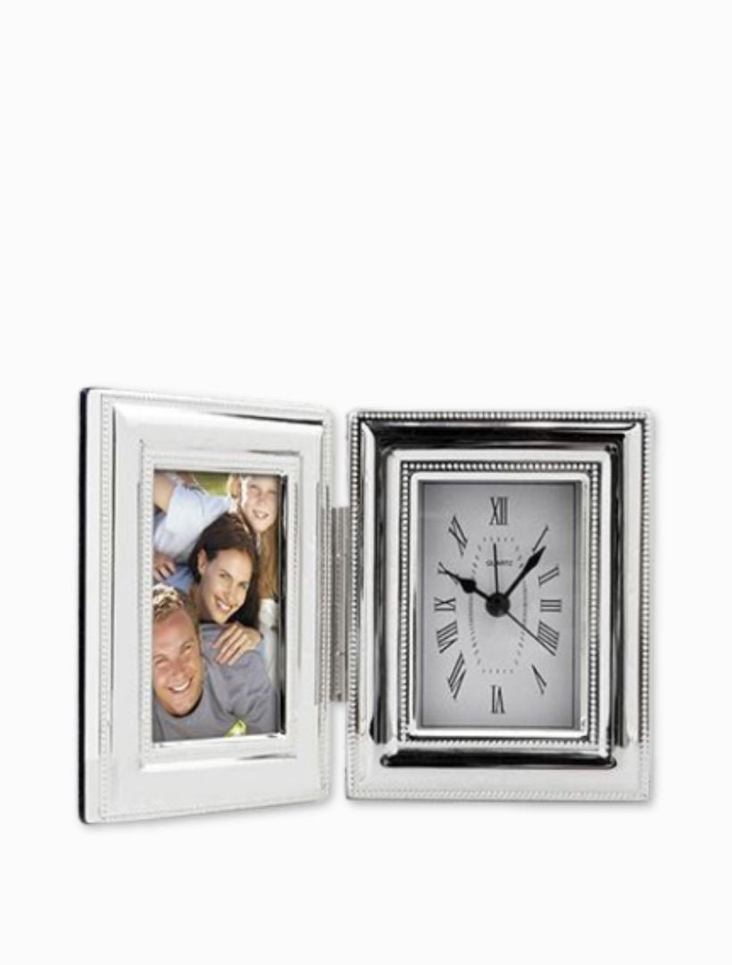 Silver Plated Photo Frame and Clock Beaded - Zjoosh