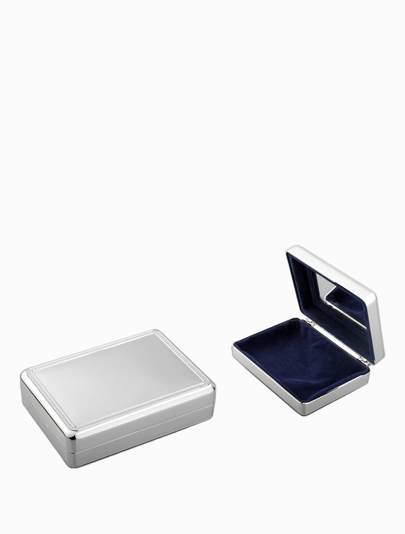 Silverplated Rectangular Beaded Jewellery Box - Zjoosh