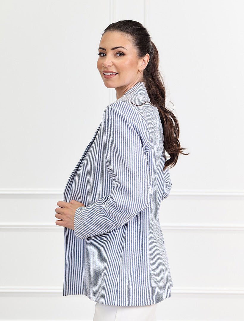 Sky Stripe Blazer Navy - FINAL SALE - Zjoosh