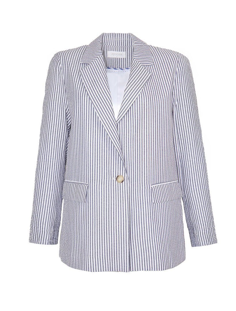 Sky Stripe Blazer Navy - FINAL SALE - Zjoosh
