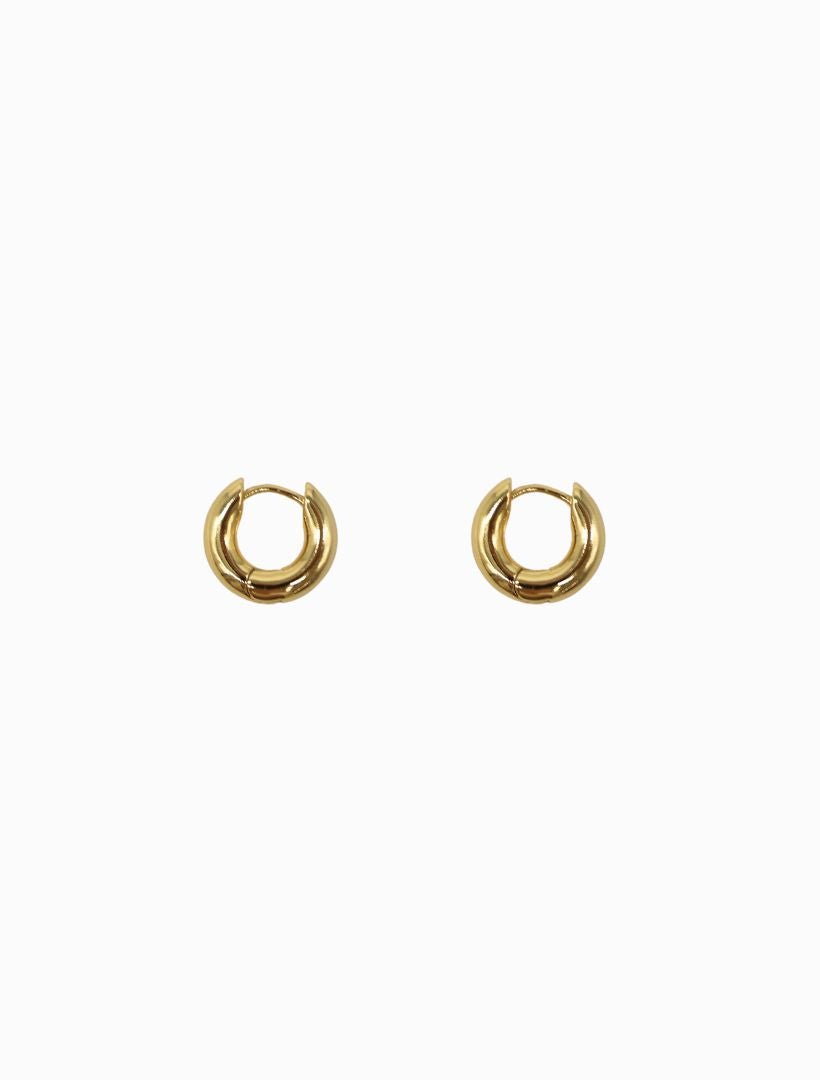 side view of small gold clip hoop earrings - zjoosh