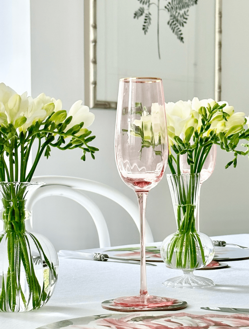 Soiree Crystal Champagne Flutes Pink (Set of 2) - Zjoosh