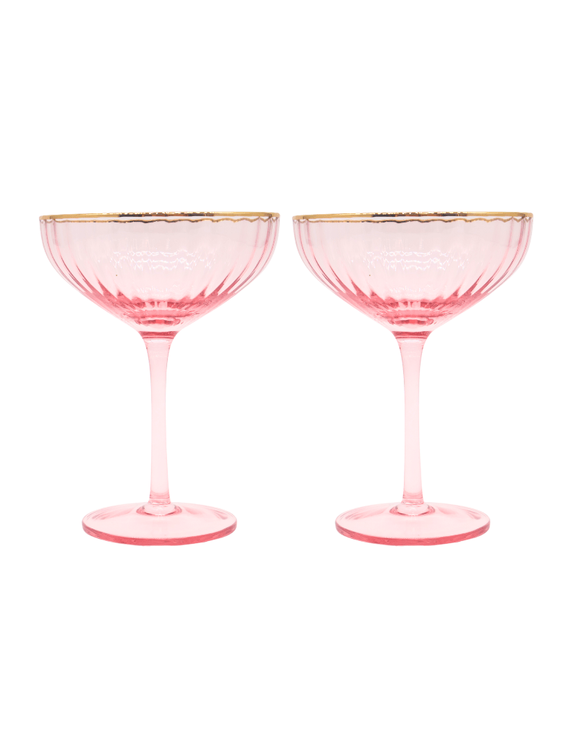 Soiree Crystal Coupes Pink (Set of 2) - Zjoosh