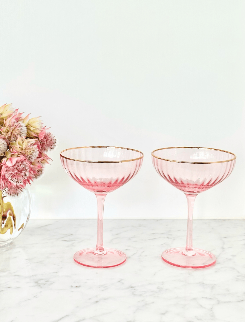 Soiree Crystal Coupes Pink (Set of 2) - Zjoosh