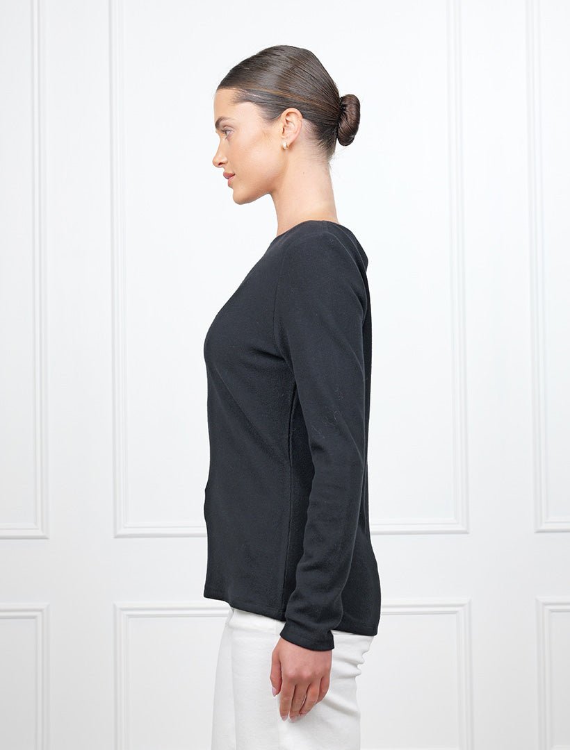 Sophia Long Sleeve Top Black - Zjoosh