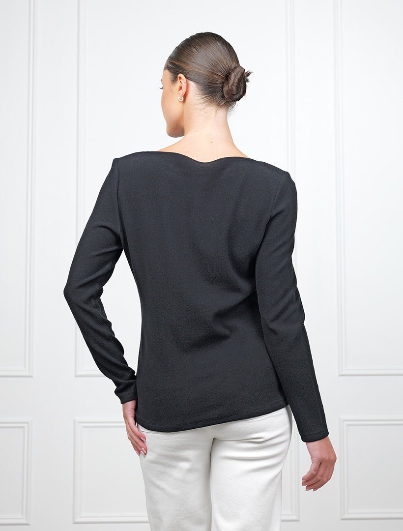 Sophia Long Sleeve Top Black - Zjoosh
