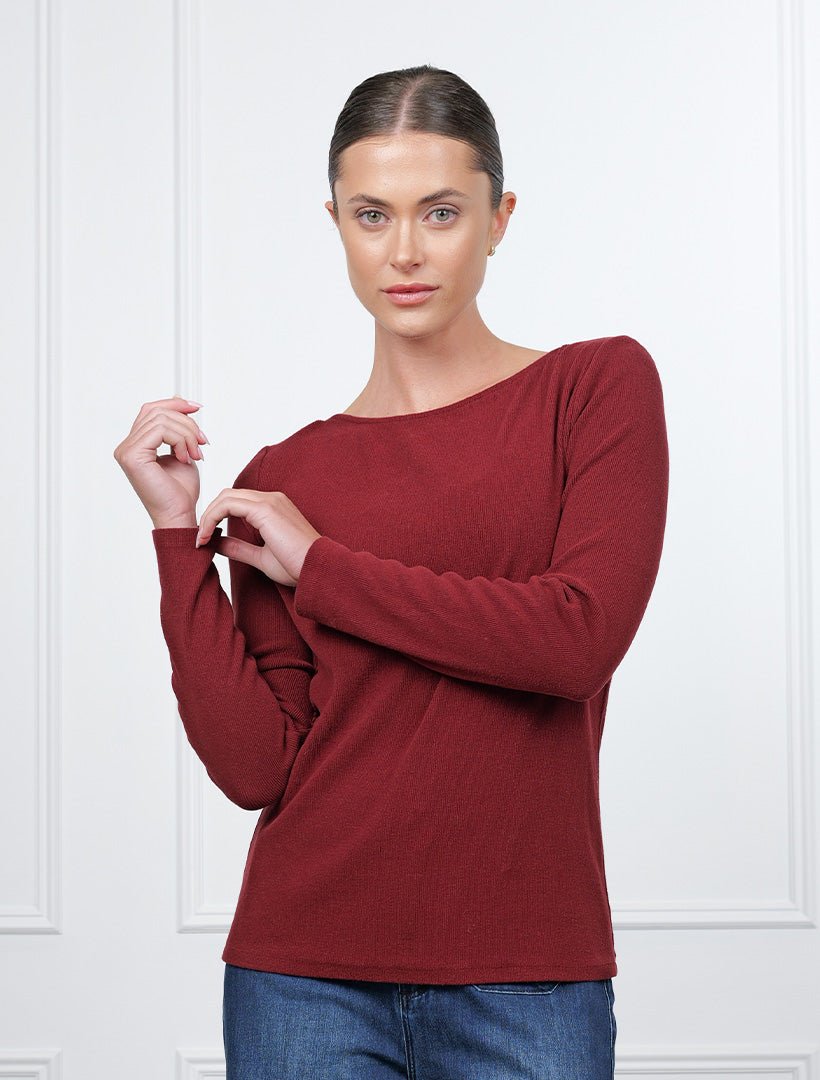 Sophia Long Sleeve Top Pinot - Zjoosh