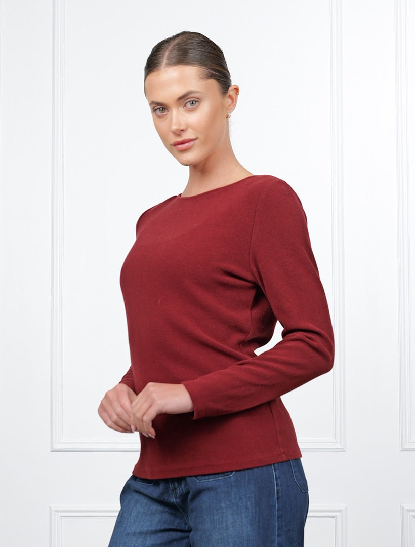 Sophia Long Sleeve Top Pinot - Zjoosh