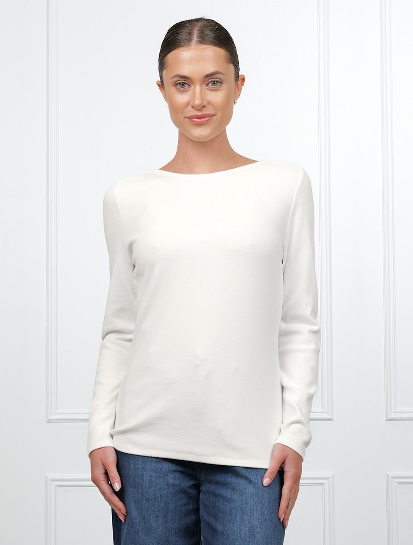 Sophia Long Sleeve Top White - Zjoosh