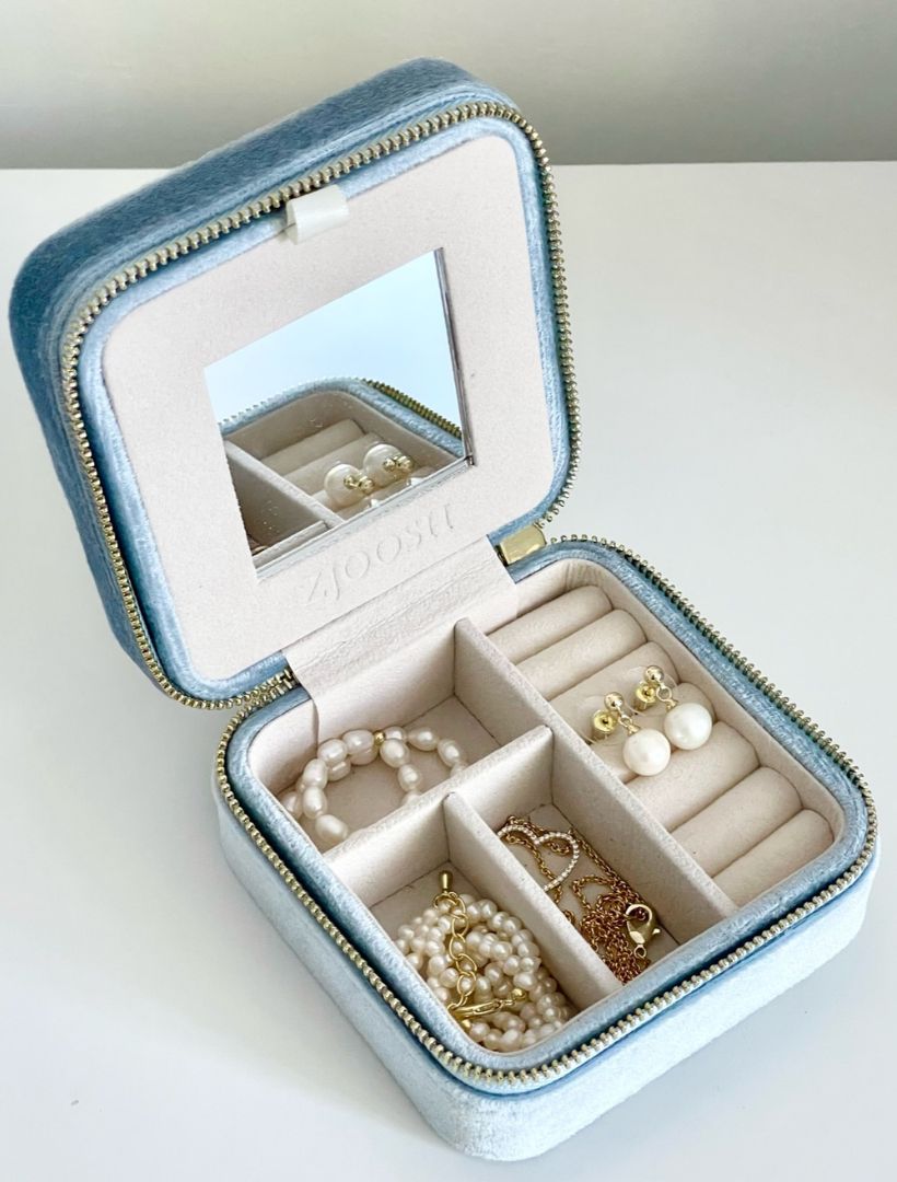 Square Jewellery Case Blue - Zjoosh