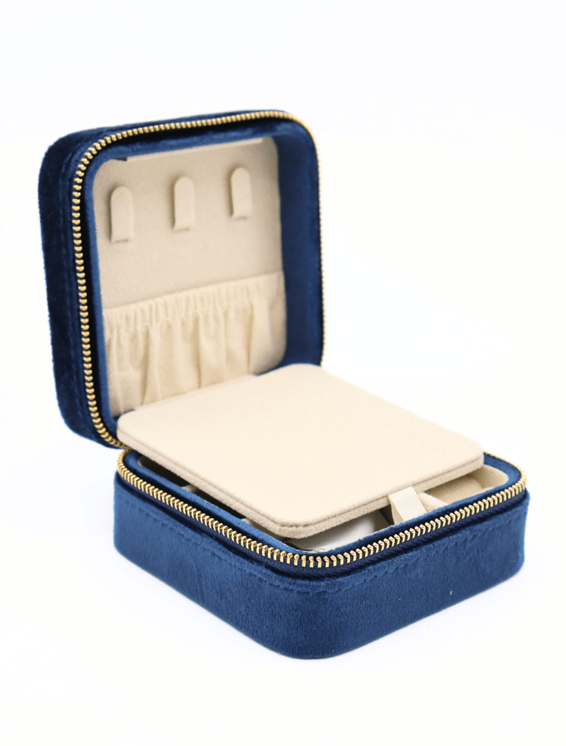 Square Jewellery Case Navy - Zjoosh