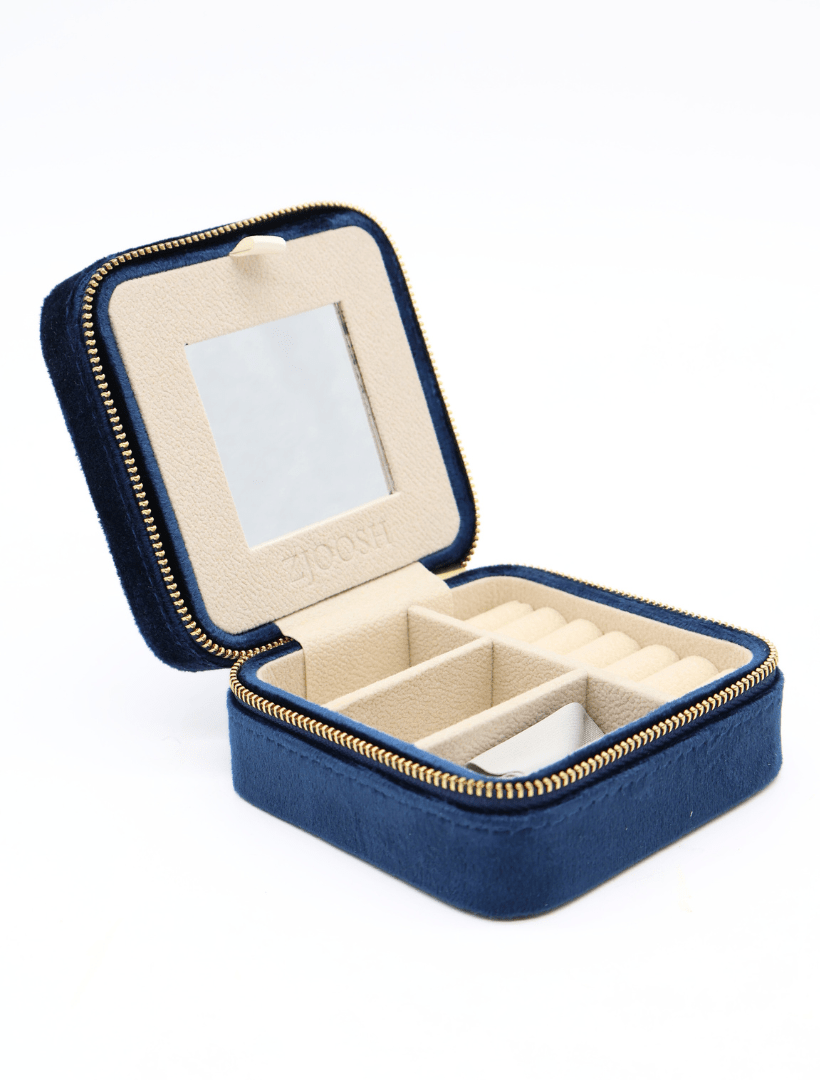 Square Jewellery Case Navy - Zjoosh