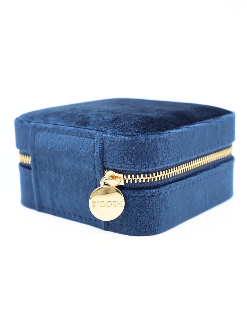 Square Jewellery Case Navy - Zjoosh