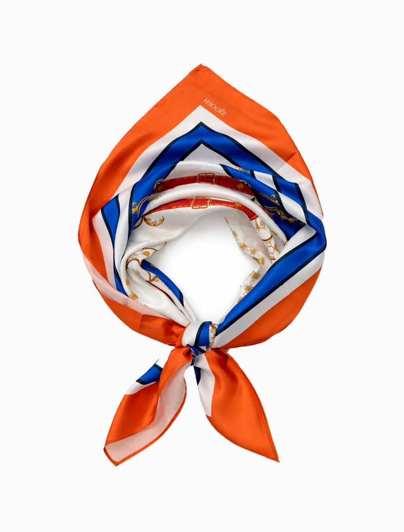 Square Scarf Blue and Orange - Zjoosh